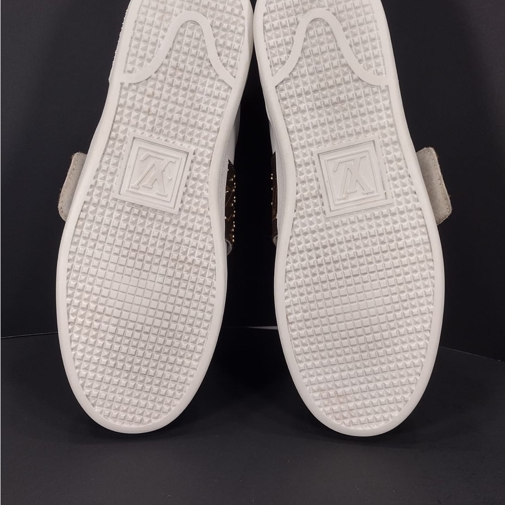 Louis Vuitton White Sneakers with Brown Strap size 8 pre owned Exellent Con - Picture 13 of 16